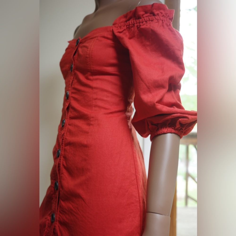 SUBOO Rising Sun Linen Mini Dress.  Send OFFERS - Picture 9 of 14